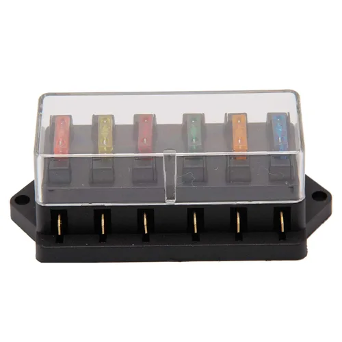 Miniatura 3 de MASO Caja de fusibles de coche 6 vías hoja de fusibles bloque titular 12 V 24 V coche camión circuito marino estándar ATC