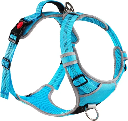 Miniatura 13 de ThinkPet Arnés deportivo transpirable, antitirones para perro, con asa, arnés reflectante y ajustable para perros medianos o grandes, clip trasero