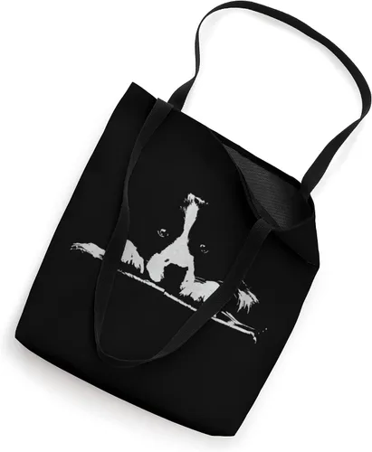 Miniatura 2 de Border Collie Stare - Bolso de mano con diseño minimalista blanco, Blanco
