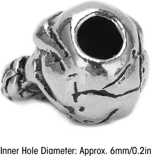 Miniatura 4 de plplaaoo Cuentas de calavera de aleación de 0.2 pulgadas, 10 cuentas de calavera, cuentas de paracaídas, cuentas de calavera para hacer joyas