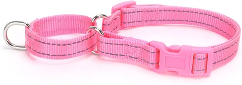 Miniatura 10 de Serijoars Martingale - Collar para perro, collar ajustable de nailon para entrenamiento, collar martingala reflectante para perros pequeños, Negro