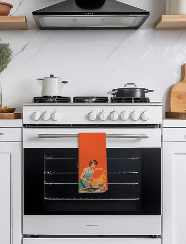 Miniatura 4 de Toallas de Cocina Divertidas "I'm Fine", Toallas Decorativas de Cocina y Té Estilo Ama de Casa Retro de los 50s, Toallas de Mano de Humor Sarcástico