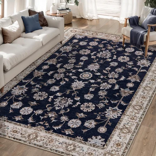 Miniatura 157 de Tangsoo Alfombra lavable para pasillo, antideslizante, 2 x 6 pies, estilo bohemio, floral, vintage, para entrada, suelo suave, para cocina, baño