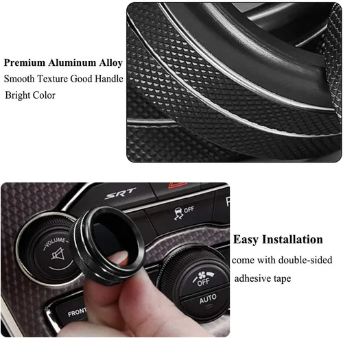 Miniatura 5 de Cubierta de botón del interruptor de volumen del aire acondicionado AC para Dodge Ram 1500 2500 3500 2013-2018 para Dodge Challenger Charger Durango