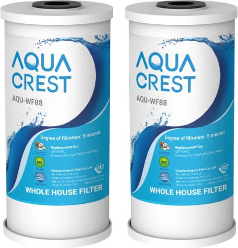 AQUA CREST FXHTC - Filtro de agua para toda la casa de 5 micrones, 10 x 4.5 pulgadas, repuesto para GE® FXHTC, GXWH40L, fontanero americano W10-PR,