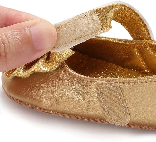 Miniatura 4 de BABITINA Zapatos para bebé niña Mary Jane planos con lazo antideslizante para primer camino zapatos de vestir para bebés