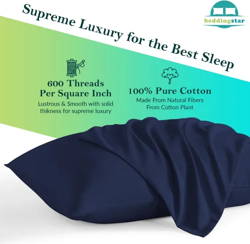 Miniatura 3 de Juego de 2 fundas de almohada de viaje de 12 x 16 pulgadas con cierre de sobre, 600 hilos, 100% algodón egipcio, fundas de almohada de viaje de 12 x