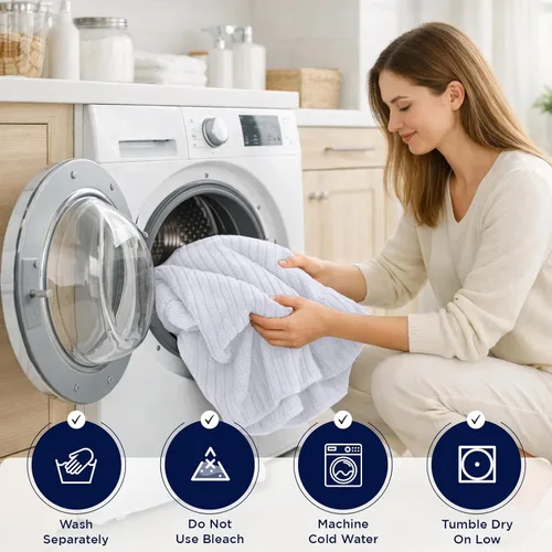 Miniatura 54 de DAN RIVER Paquete de 2 sábanas de baño de 35x70 pulgadas, sábanas de baño jumbo acanaladas para adultos, toallas grandes gruesas y absorbentes