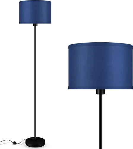Miniatura 11 de Lámparas de pie doradas para sala de estar, lámpara de pie moderna, pantallas blancas, interruptor de pie, lámparas de poste simple lámpara alta