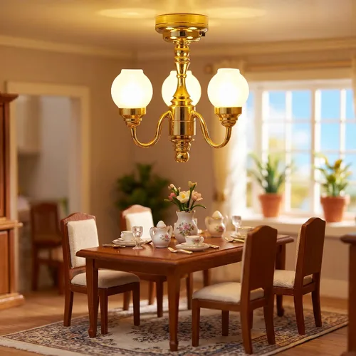 Miniatura 2 de Lámpara de escritorio, lámpara de casa de muñecas de plástico LED para decoración para casa de muñecas en miniatura