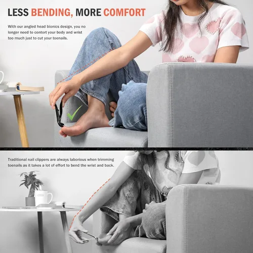 Miniatura 2 de BEZOX Cortauñas de Cabeza Angulada para Uñas de los Pies para Personas Mayores para Uñas Gruesas - Cortauñas Ergonómico para Uñas de los Pies