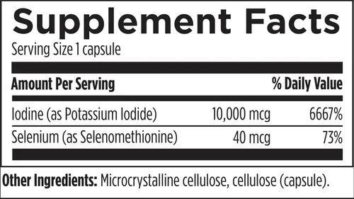 Miniatura 2 de Designs for Health Yodo con selenio - Sinergia de yodo, 10 mg de yoduro de potasio + 40 mcg de selenio (selenometionina) Suplemento para apoyo