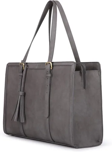 Miniatura 8 de ECOSUSI Bolsa para Laptop para Mujeres 15.6 Pulgadas Bolsas de Trabajo Tipo Tote Cuero PU Bolso de Computadora para Oficina de Negocios con 3