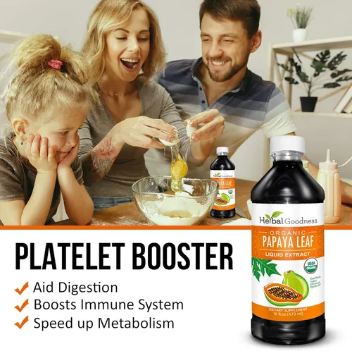 Miniatura 5 de Herbal Goodness Soporte de plaquetas de extracto de hoja de papaya – 15 veces refuerzo de plaquetas en sangre, apoyo de médula ósea y bazo, salud