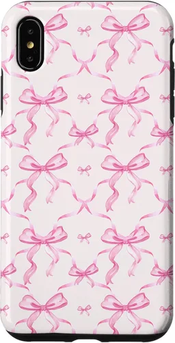 Miniatura 10 de Cintas y lazos estéticos rosas para iPhone 16 en estuche de acuarela