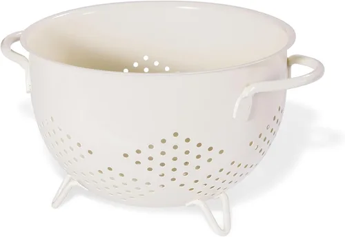 Miniatura 11 de Colador de metal de 5 cuartos de galón con recubrimiento en polvo, colador de metal autodrenante con base, cesta de frutas y verduras con asas
