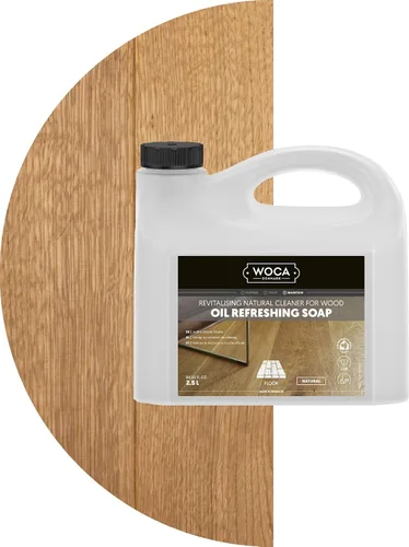 Miniatura 5 de WOCA Aerosol de jabón refrescante de aceite de Dinamarca Natural – Limpiador y rejuvenecedor listo para usar para suelos de madera aceitada blanca