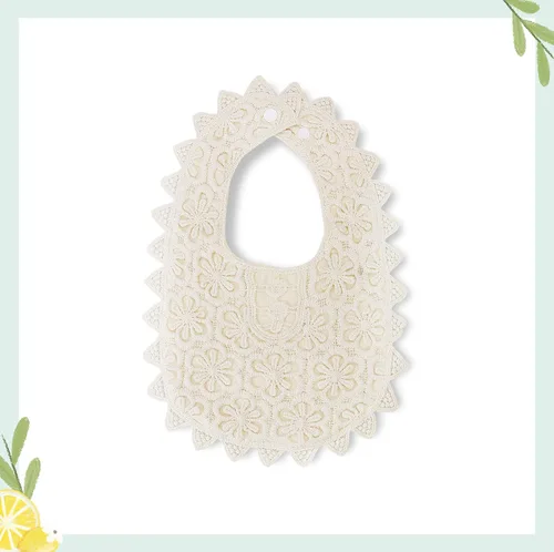 Miniatura 6 de Babero de bebé para niñas, babero de encaje suave para bebés de 0 a 12 meses, paquete de 2