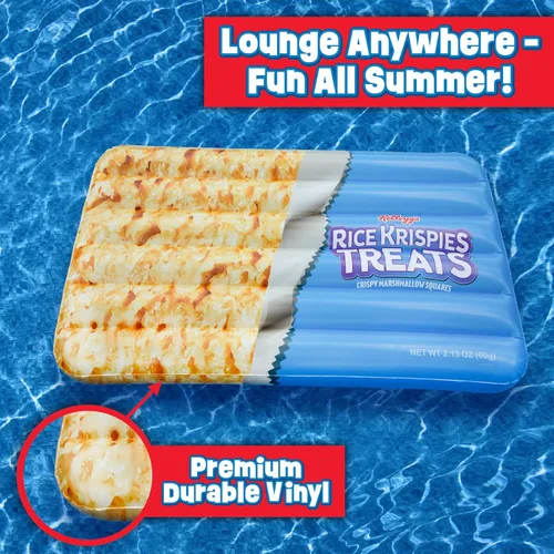 Miniatura 5 de Giant Rice Krispies - Flotador inflable para piscina, 6 pies, extra grande, balsa, playa y lago, tumbona de bronceado, vinilo duradero