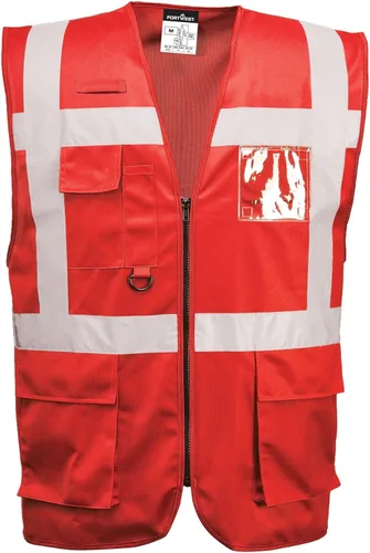 Miniatura 6 de Portwest Chaleco de trabajo de seguridad ejecutivo F476 Iona con cinta reflectante Verde botella