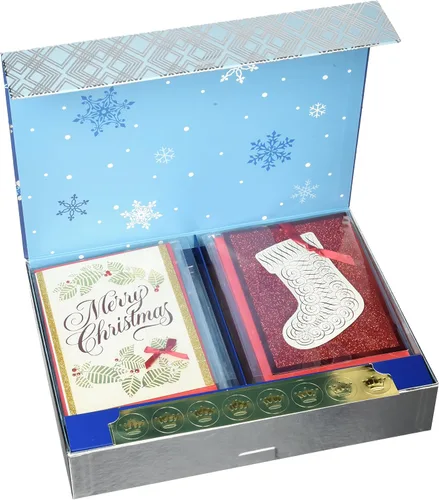 Hallmark Juego de tarjetas de Navidad en caja surtidas (paquete de 24 tarjetas navideñas hechas a mano con sobres) (1XPX1975)