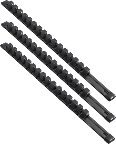 Miniatura 11 de ALOANES Organizador de riel de enchufe de aleación de aluminio de 1/4 de pulgada, bastidores de enchufe resistentes, kit de soporte para caja de Azul