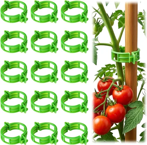 100 piezas de clips para tomate para plantas trepadoras, clips de soporte de planta de enrejado de plástico para jardín, clips reutilizables para