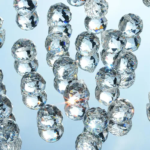 Miniatura 4 de Crystalsuncatcher - Lámpara colgante de bola de cristal transparente de 0.78 pulgadas (0.787 in) para árbol de Navidad, colgante de gota para árbol