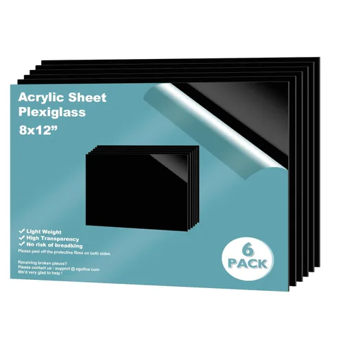 Miniatura 30 de Egofine Láminas de Plexiglás Láminas de Acrílico Paquete de 12 de 8.5x11'' 0.04 de Grosor Plástico Transparente Fundido Cristal Plexi Transparente