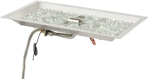 Miniatura 2 de The Outdoor Greatroom Company Quemador de gas propano – Kit de quemador de fuego de cristal lineal Plus Spark Ignition – Inserto para hoguera de gas