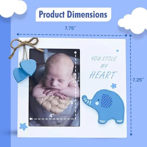 Miniatura 2 de Marco de fotos de madera para recién nacido con texto en inglés "You Stole My Heart", perfecto para baby shower, regalo de embarazo, regalos