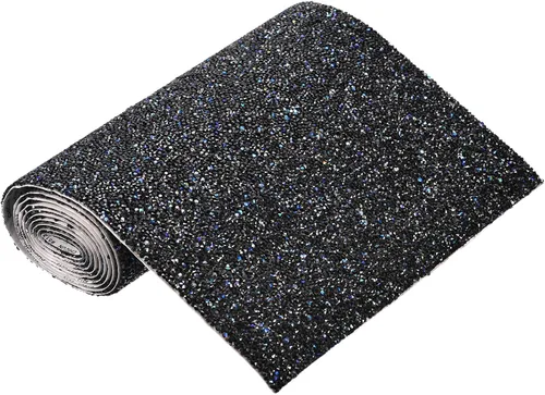Miniatura 9 de MECCANIXITY Calcomanías de diamantes de imitación, 9.45 x 63 pulgadas, calcomanías de decoración de resina autoadhesivas y brillantes, color negro