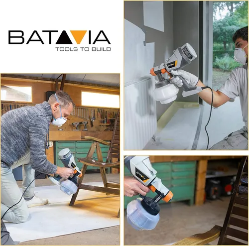 Miniatura 3 de Pulverizador de pintura - BATAVIA HVLP Pistola eléctrica de pintura en aerosol, contenedor de alta capacidad de 1200 ml, fácil de limpiar, 4