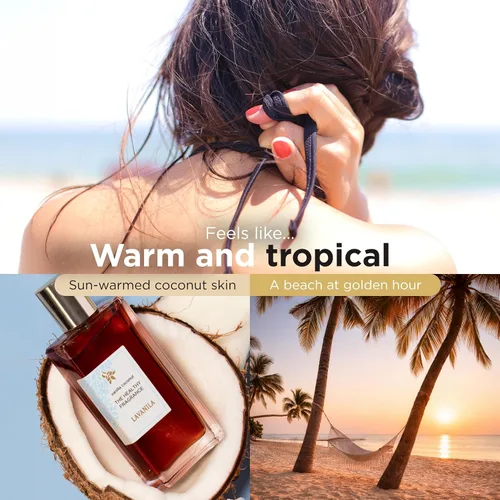 Miniatura 3 de Lavanila Perfume de vainilla y coco para mujer, 1.7 onzas líquidas, coco tropical, flor de tiare de Tahití y fragancia cálida de vainilla, Eau