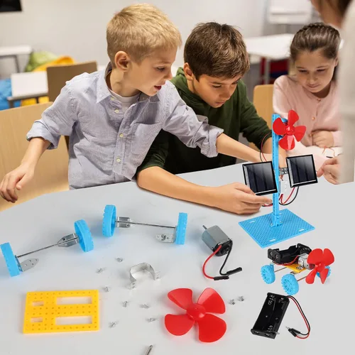 Miniatura 5 de 4 en 1 Kits STEM de Energía Solar y Motor Eléctrico, Proyectos de Experimentos Científicos para Niños Principiantes, Kit de Juguete Solar Impulsado