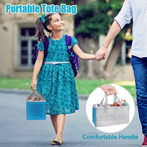 Miniatura 5 de Bolsa de mano para Toniebox Starter Set, funda de transporte al aire libre, bolsa de mano portátil para reproductor de audio Toniebox y figuras Azul