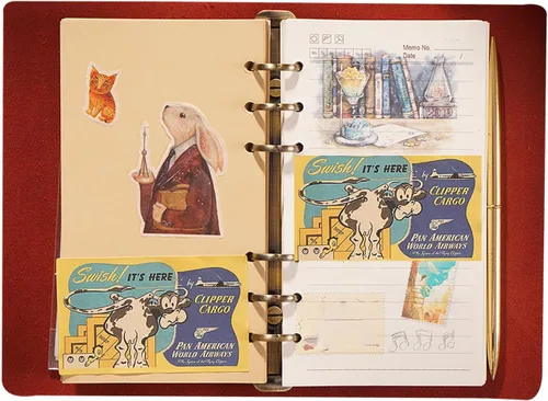 Miniatura 5 de Cuaderno de carpeta de cuero, 8.5 x 11 pulgadas (negro, A5-no personalizado)