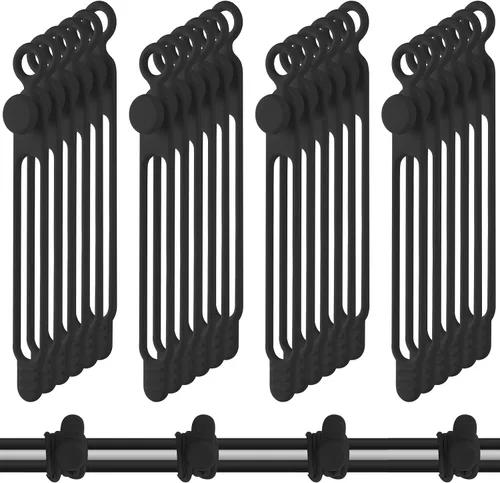 Miniatura 17 de Nuanchu 40 bridas de silicona reutilizables, correas ajustables, organizador de cables de carga multiusos para sujetar cables de carga