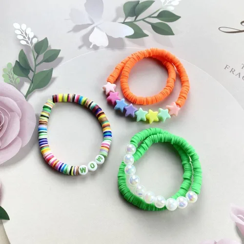 Miniatura 6 de 5000 cuentas de arcilla gris oscuro de arcilla polimérica Heishi cuentas espaciadoras planas redondas para pulseras, aretes, collares, manualidades