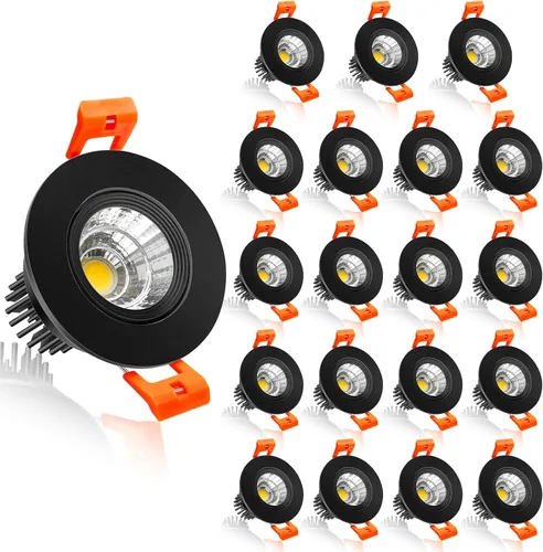 Miniatura 11 de inShareplus Downlight LED de 2 pulgadas, iluminación empotrable de 3 W, regulable, luz blanca cálida de 3000 K, CRI80, luces de techo