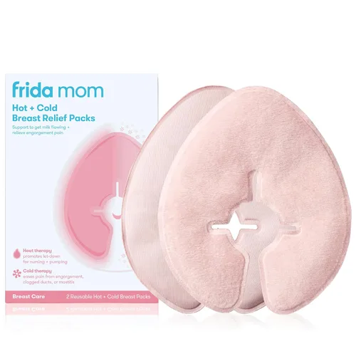 Frida Mom Paquetes de terapia de senos, almohadillas para el pecho, paquete frío y caliente para aliviar el dolor, esenciales de lactancia materna