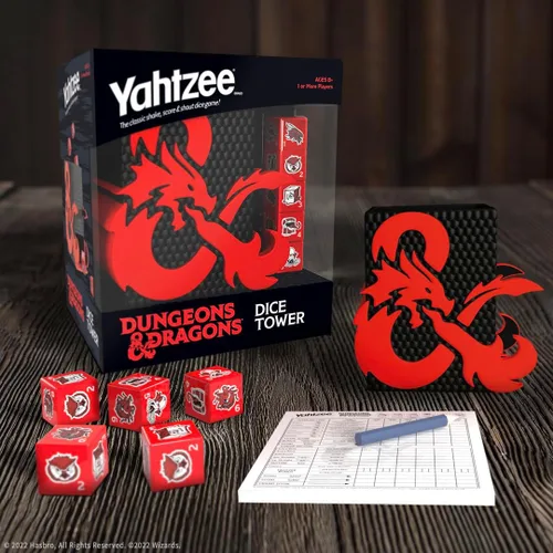 Miniatura 4 de YAHTZEE: Dungeons & Dragons Torre de dados coleccionables Dados con dragón, oso búho, cubo gelatinoso, imitador, desollador de la mente