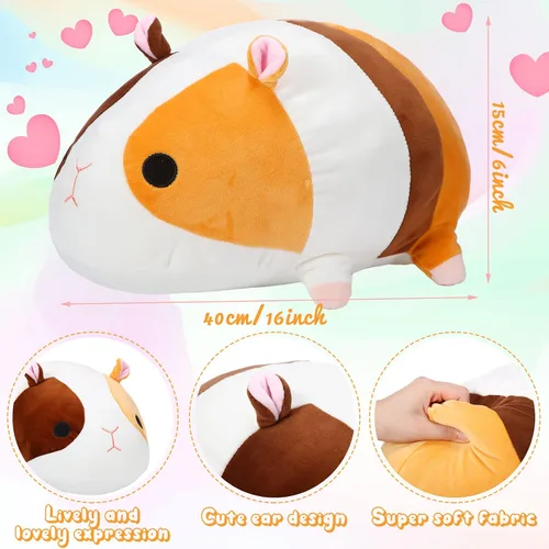 Miniatura 2 de Sosation Peluche de conejillo de indias, muñeca de felpa de 16 pulgadas, figura de juguete, almohada suave, regalo de cumpleaños para familiares