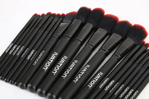 Miniatura 3 de Ivation Cosméticos 20 Piezas Natural Facial Maquillaje Cepillo Set con bolsa de cuero (negro)