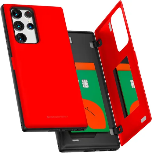 Miniatura 101 de GOOSPERY Funda tipo cartera para Samsung Galaxy S22 Ultra, [tarjetero] parachoques magnético de puerta con cierre automático, cubierta protectora