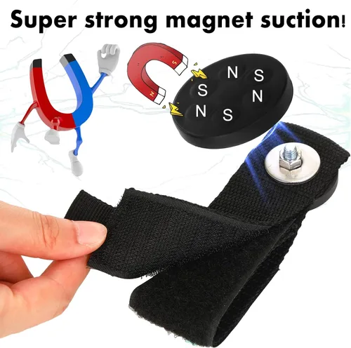Miniatura 3 de Windyun 4 ganchos y correas magnéticas resistentes, soporte para cable de extensión y organizador de manguera para taller y jardín (1.7 pulgadas)