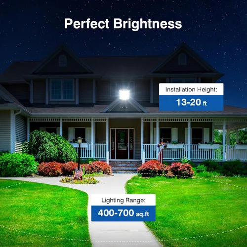 Miniatura 4 de Farolas solares impermeables para exteriores, luz de inundación de ángulo de 320° de 6500 K, luz de estacionamiento solar 5730 LED con sensor