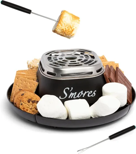 Miniatura 7 de Nostalgia Fabricante de S'mores Eléctrico de Mesa para Interior - Kit de S'mores con Palitos para Asar Malvaviscos y 4 Bandejas para Galletas