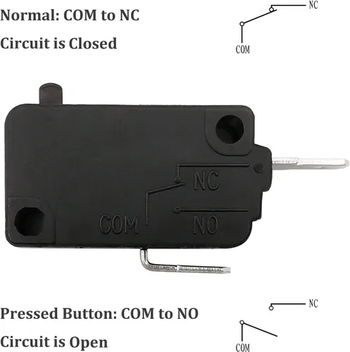 Miniatura 6 de Pieza de repuesto para interruptor de puerta de horno de microondas, 16A 125VAC, KW3AT-16 (compatible con KW3A-16), normalmente cerrado, 1 unidad