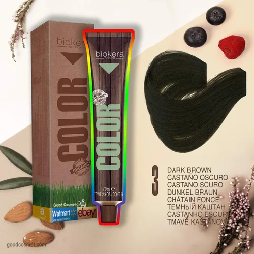 Miniatura 5 de Salerm Biokera Natura Colour - Tinte permanente para el cabello #8 rubio claro, 2.3 onzas